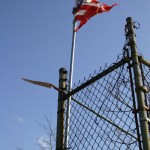 Tattered flag and pruner