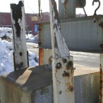 Old, broken gate still attached