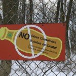 No glass containers - in Russian too!